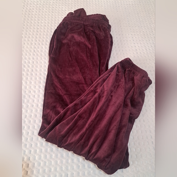 King Size  Swetpants set Women  Plus Size 2XL Velvet  Burgundy - Picture 2 of 10